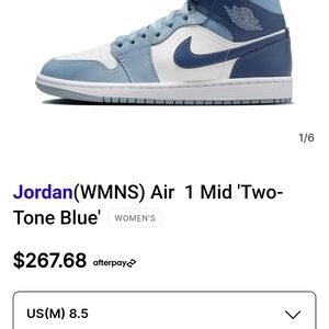 Jordan Air 1 Mid Two-Tone Blue Sneakers